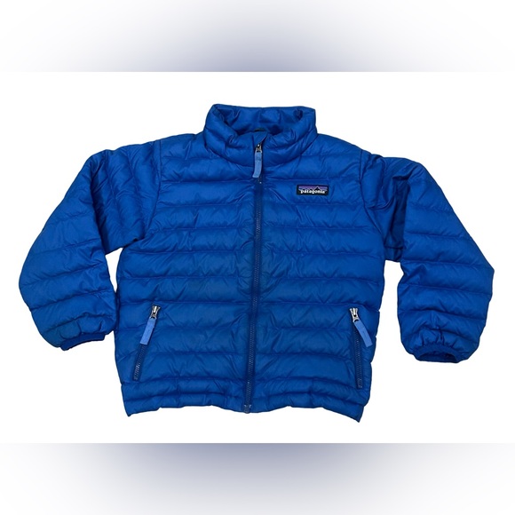 Patagonia Toddler Down Sweater Jacket 4T Blue Puffer Coat Kids Winter - Picture 2 of 12